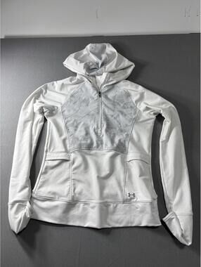 Under Armour Women’s Outrun The Cold 1/2 Zip Hoodie - White- Small